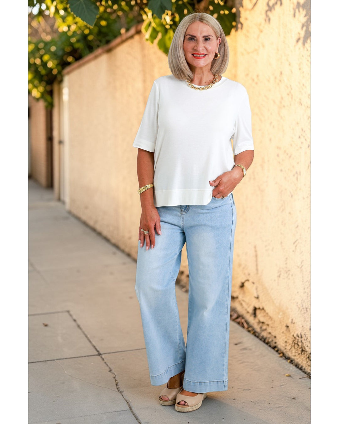 Ellery Fine Knit Top  - WHITE