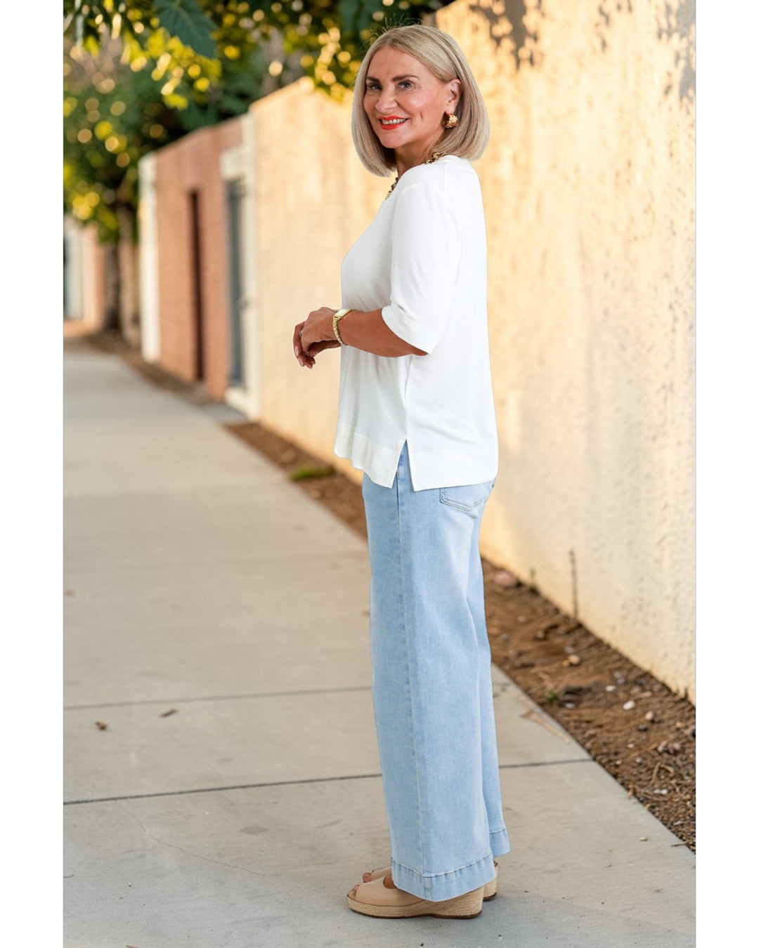 Ellery Fine Knit Top  - WHITE