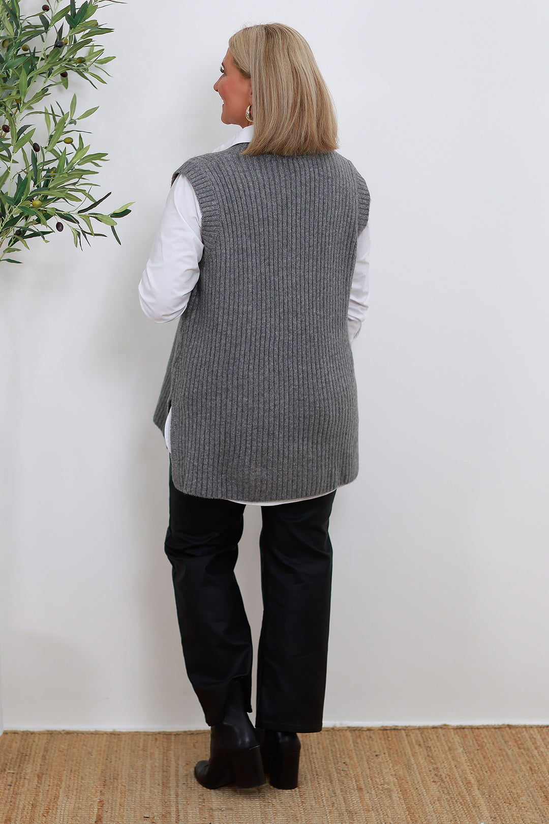 V Neck Vest | GREY Charcoal