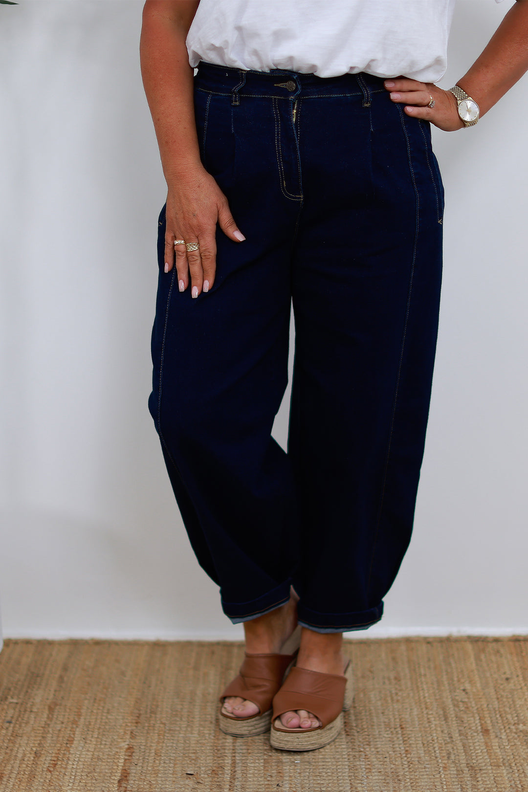 NEW Emmi Barrel Jean | DARK Stretch Denim