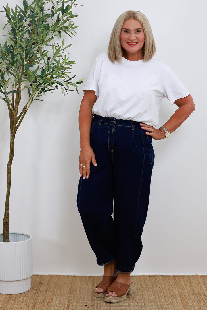 NEW Emmi Barrel Jean | DARK Stretch Denim