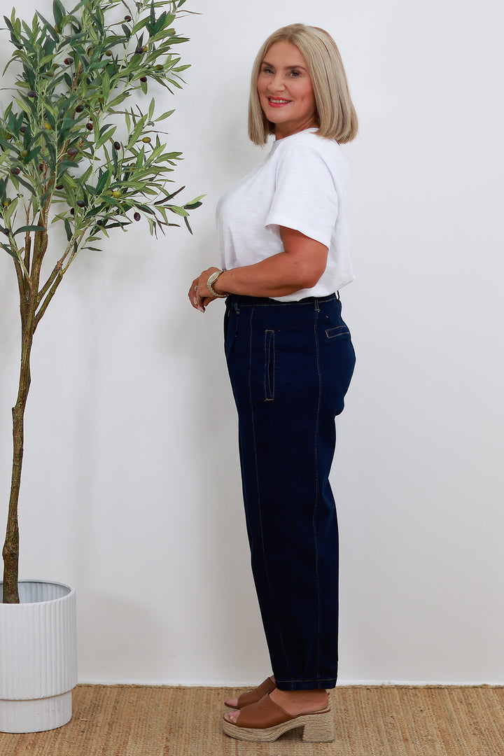 NEW Emmi Barrel Jean | DARK Stretch Denim