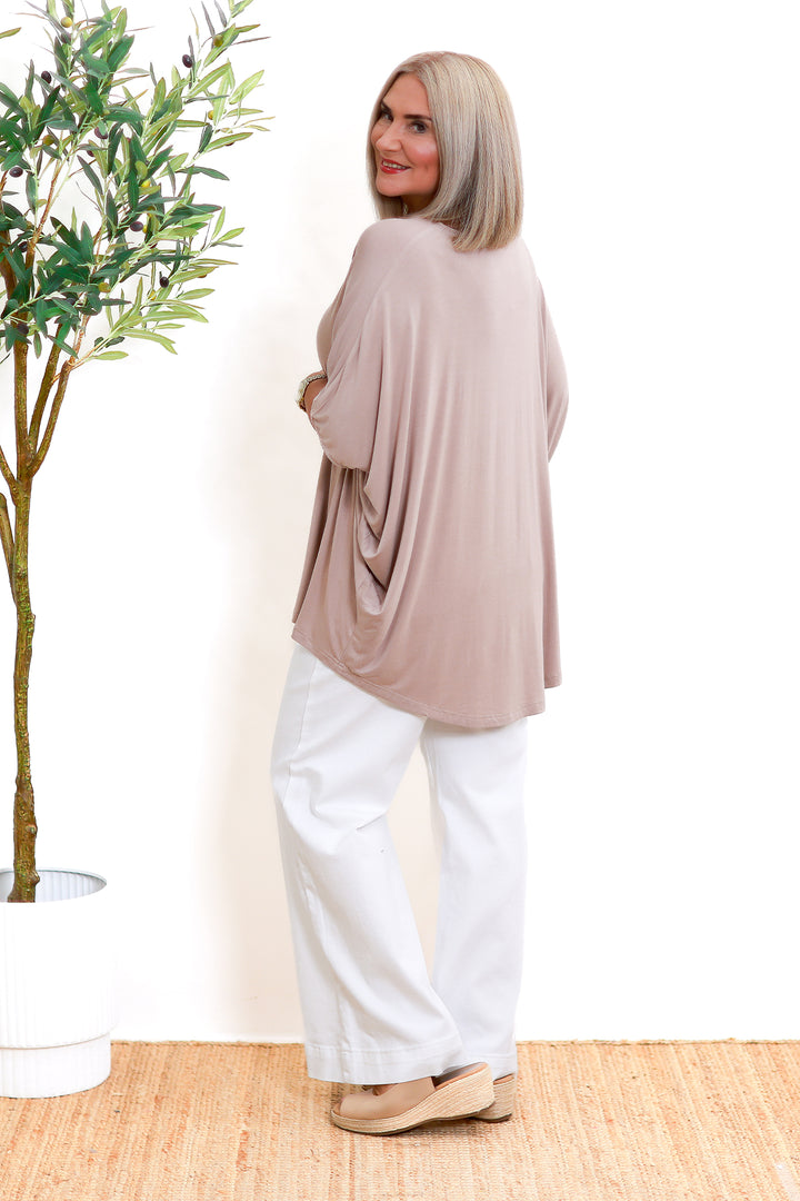 Armeni Batwing T Shirt | Taupe