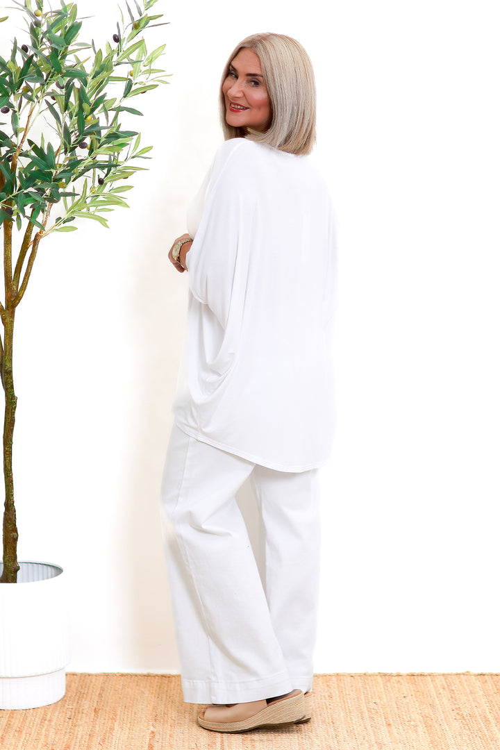 Armeni Batwing T Shirt | White