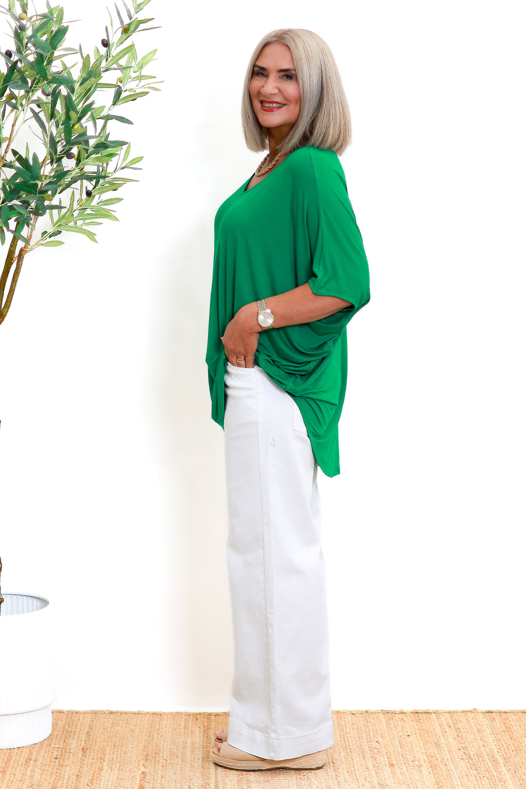 Armeni Batwing T Shirt | GREEN