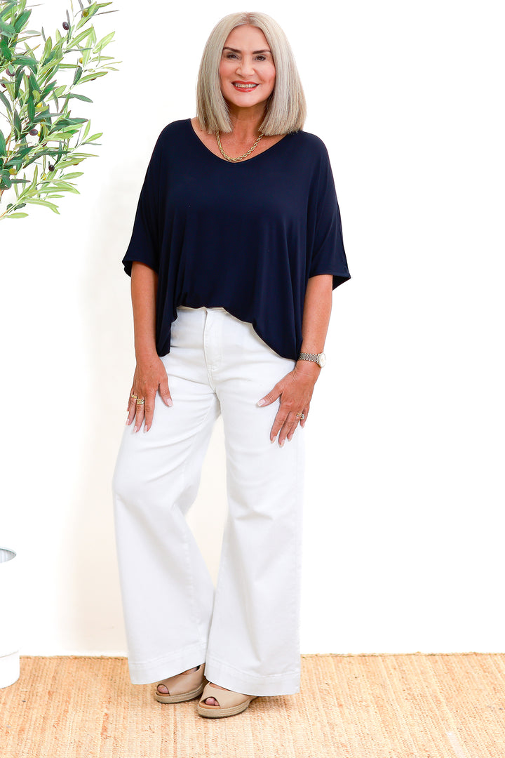 Armeni Batwing T Shirt | NAVY