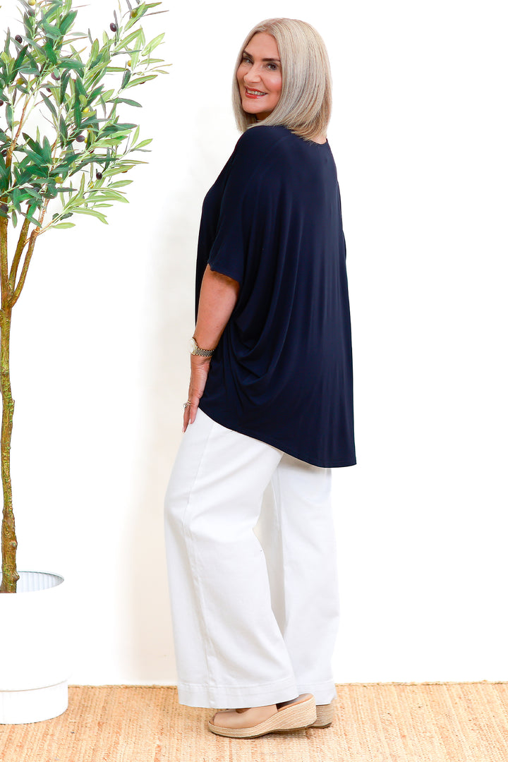 Armeni Batwing T Shirt | NAVY