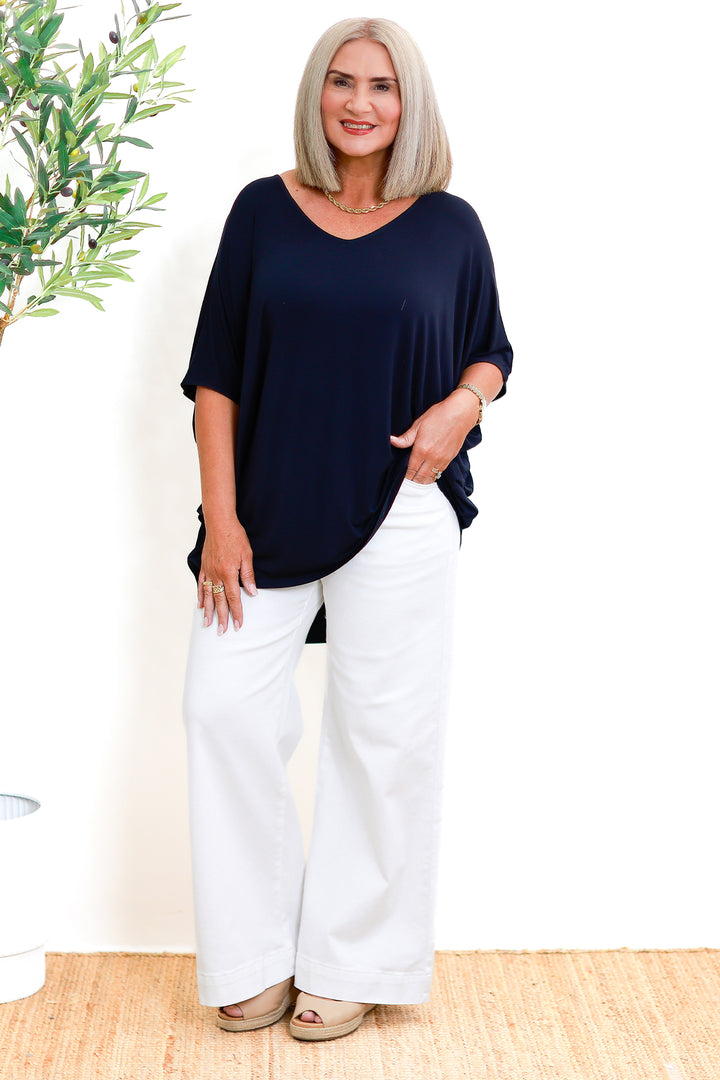 Armeni Batwing T Shirt | NAVY