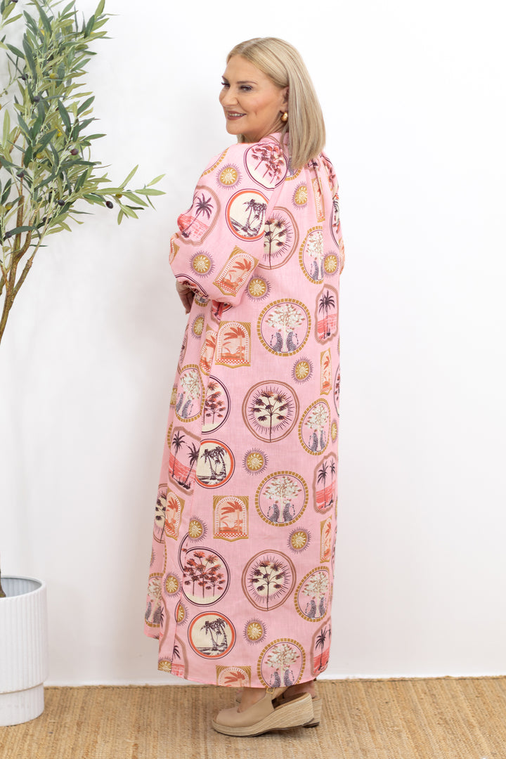 Palm Cove Shirt Dress | PEACHY PINK
