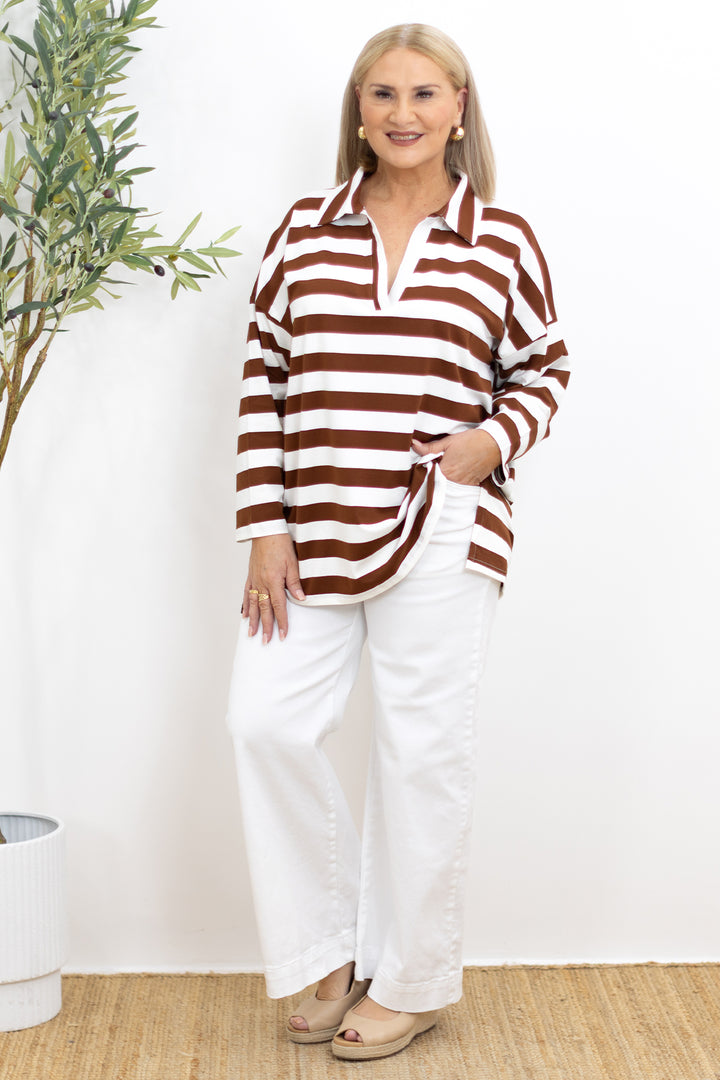 Queens Rugby Top | BROWN