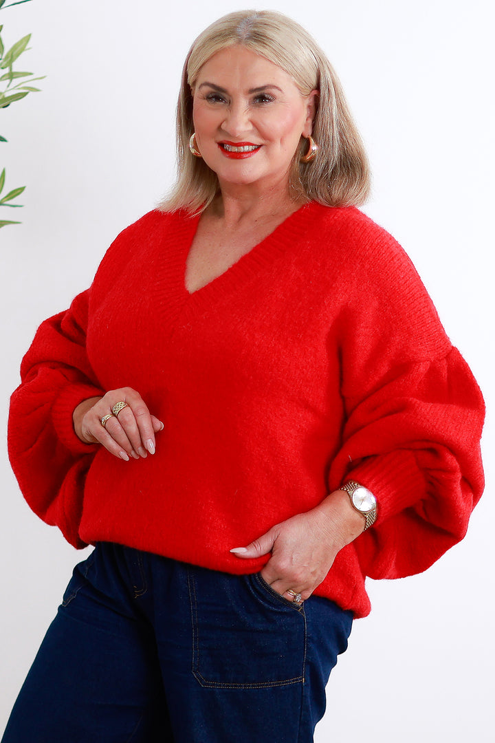 Norway Oversized Knit | RED