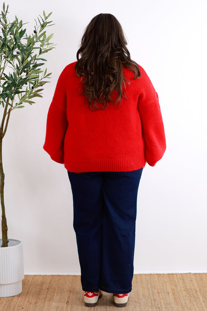Norway Oversized Knit | RED