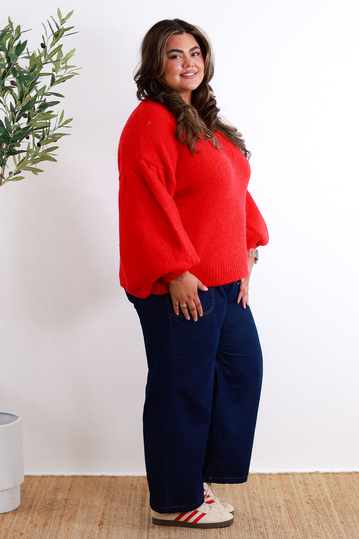 Norway Oversized Knit | RED