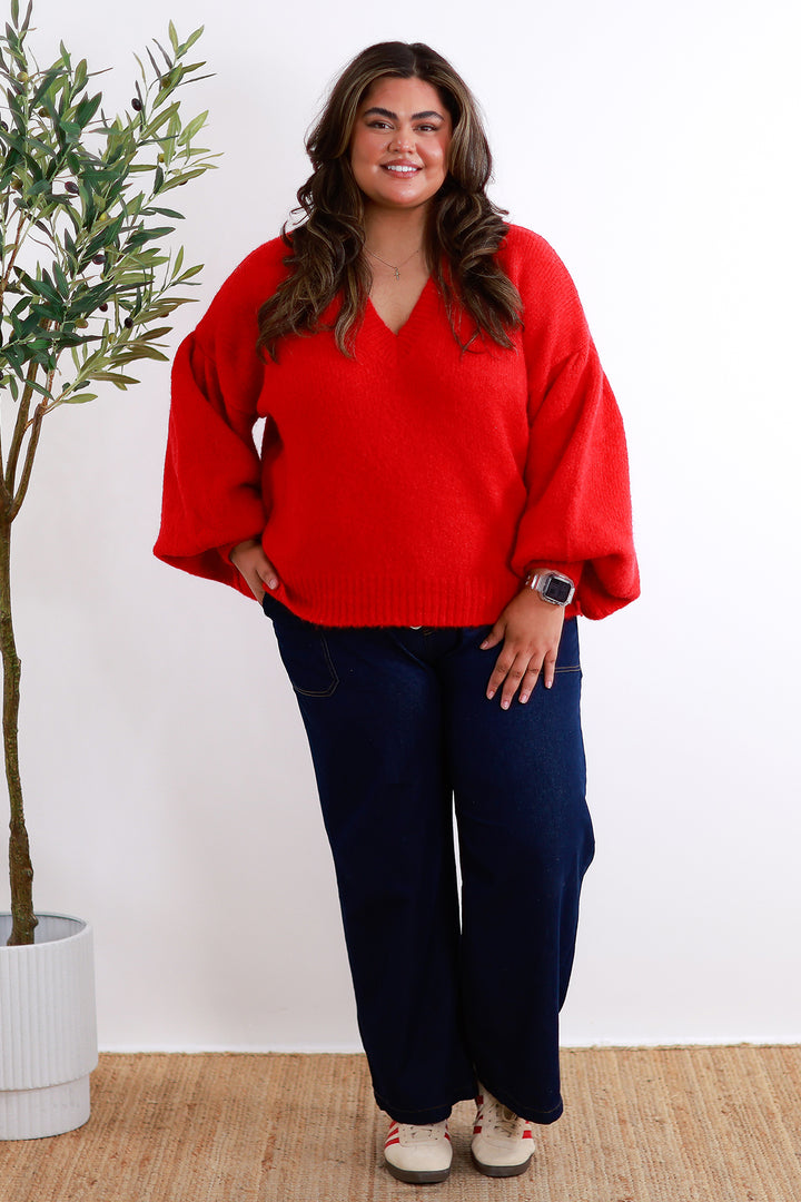 Norway Oversized Knit | RED