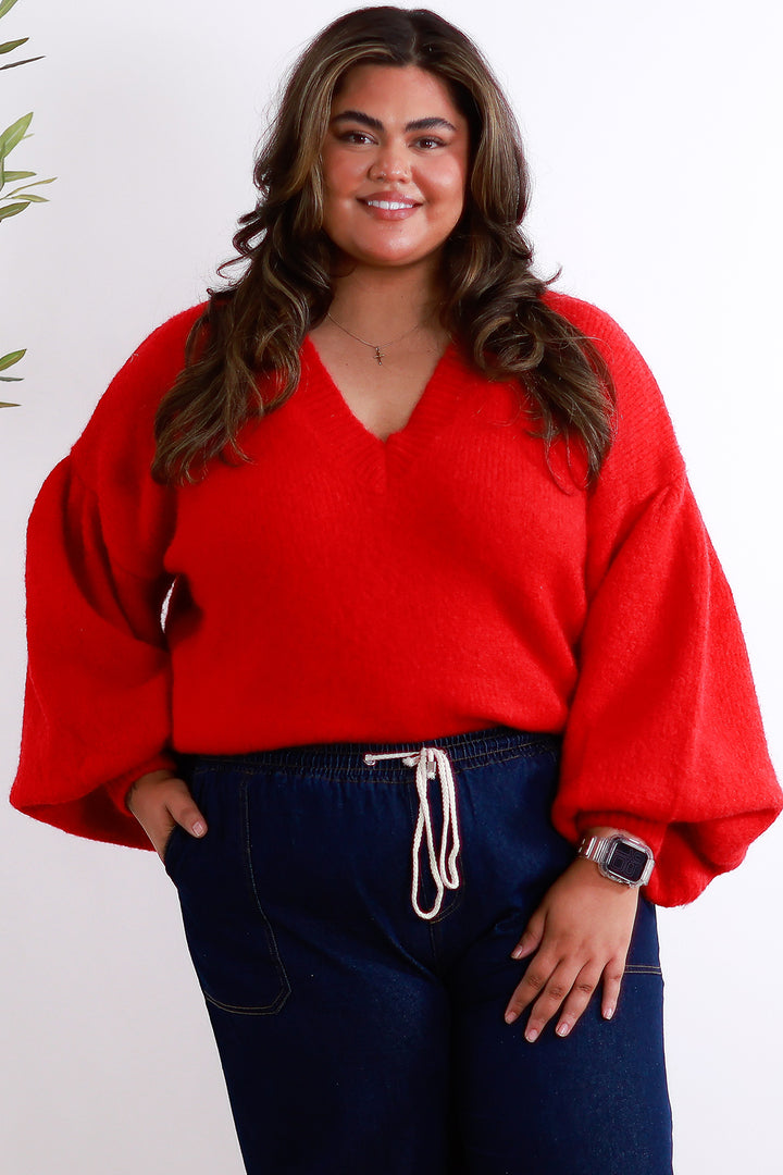Norway Oversized Knit | RED