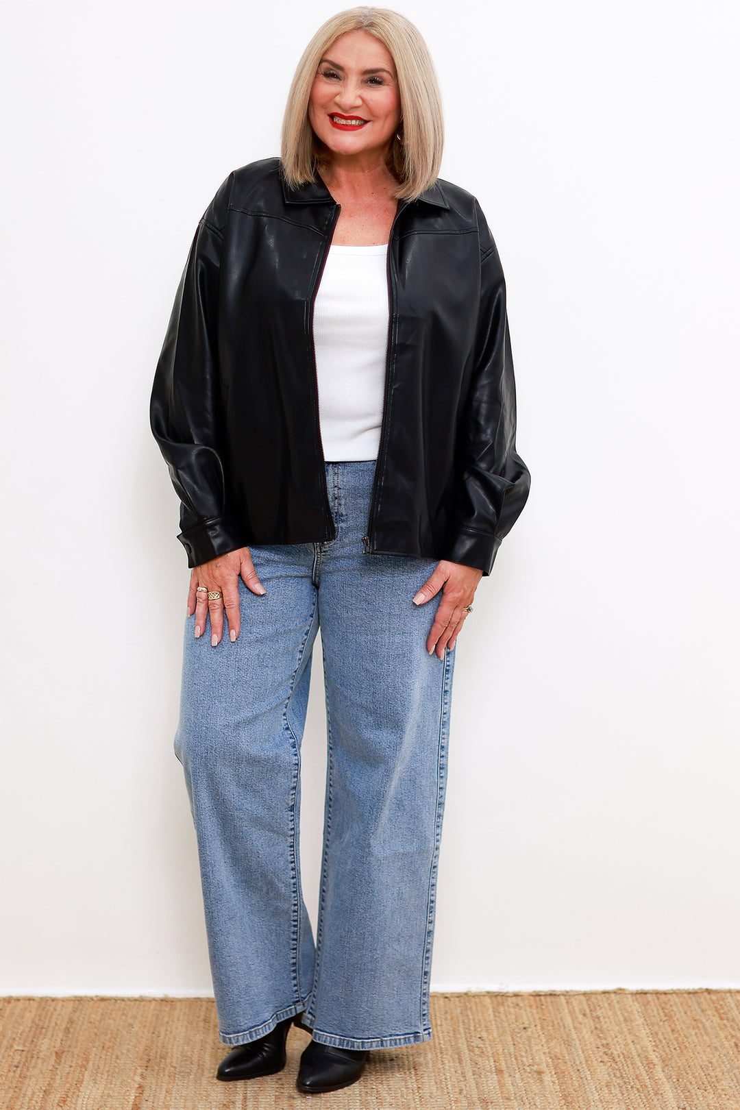 Metro Leather Look Jacket | BLACK