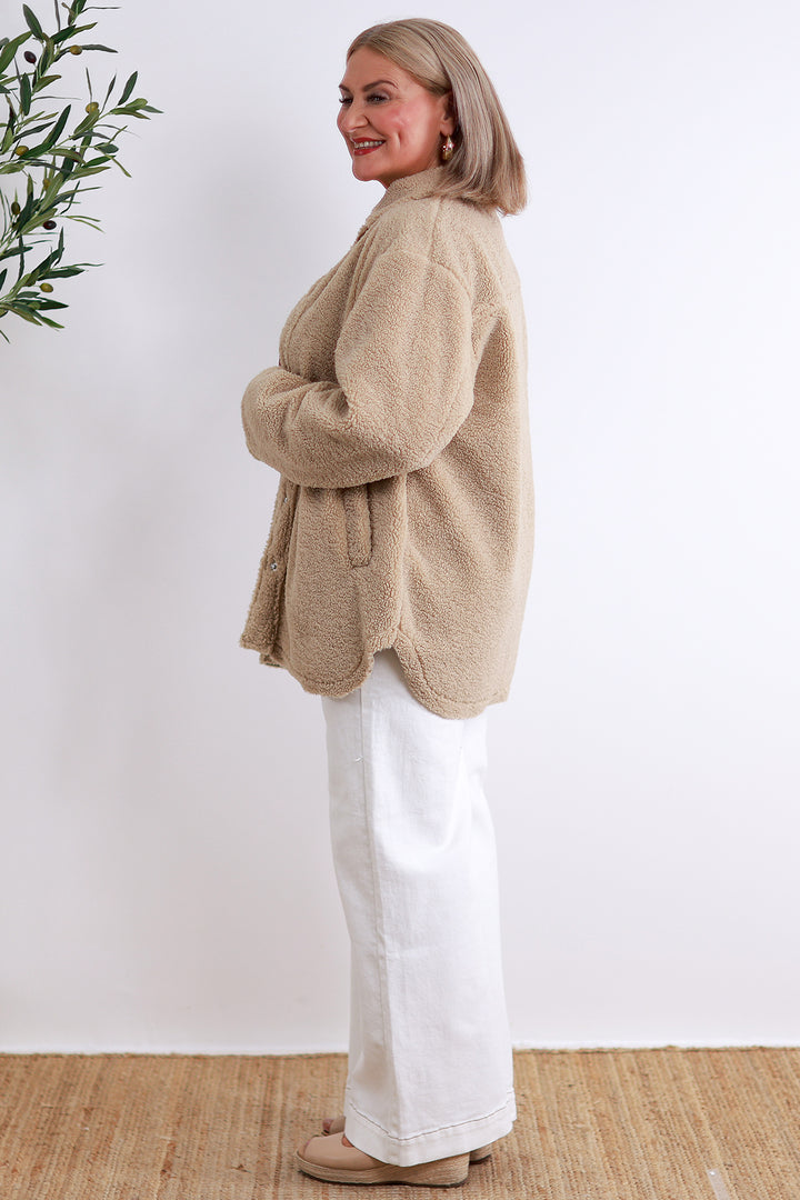 Plushy Teddy Jacket | Latte