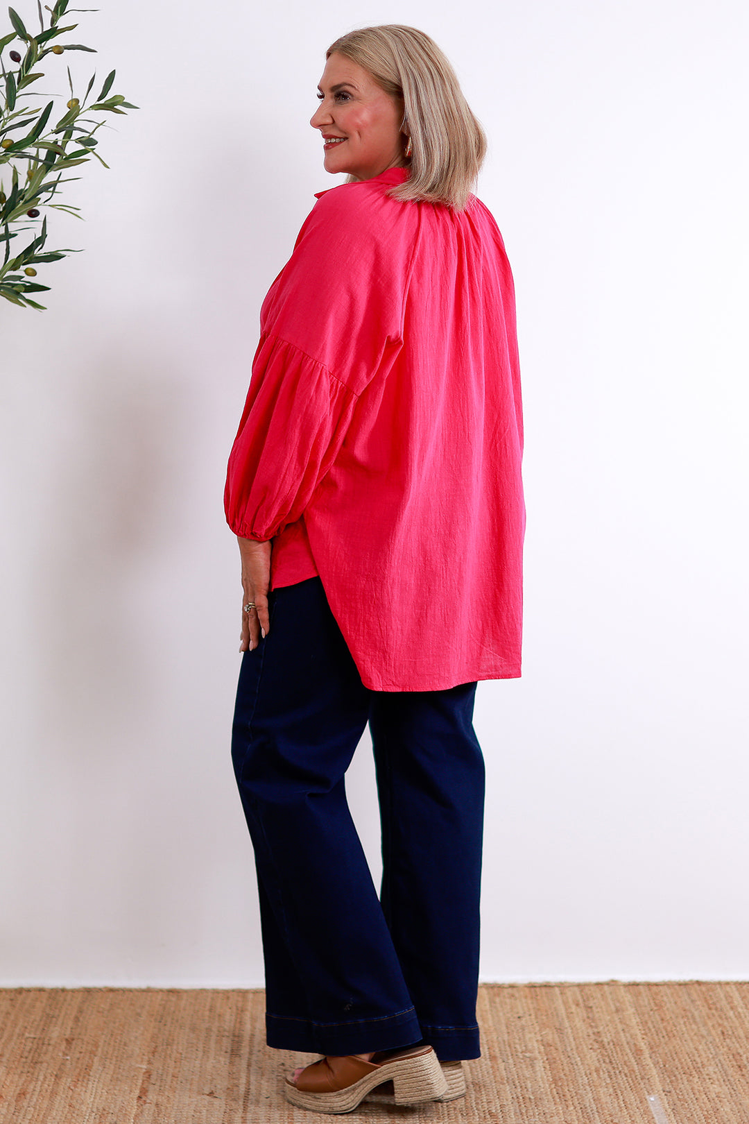 Greeta Relaxed Shirt | Raspberry