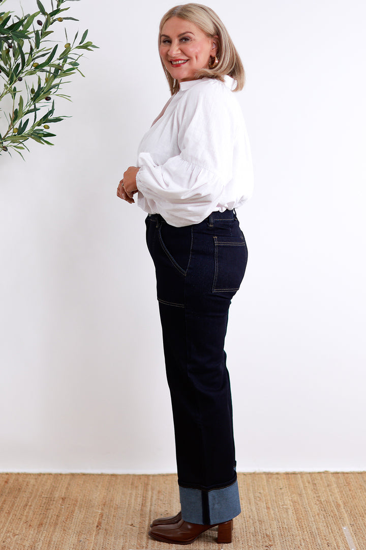 Rollie Cuffed Stretch Jeans | INDIGO