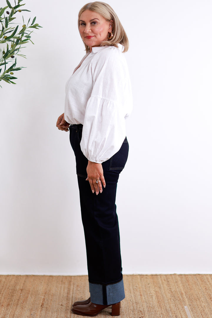 Rollie Cuffed Stretch Jeans | INDIGO
