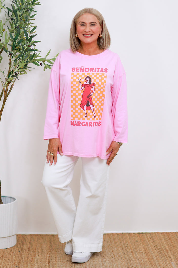 Senoritas Graphic LS Tee | PINK