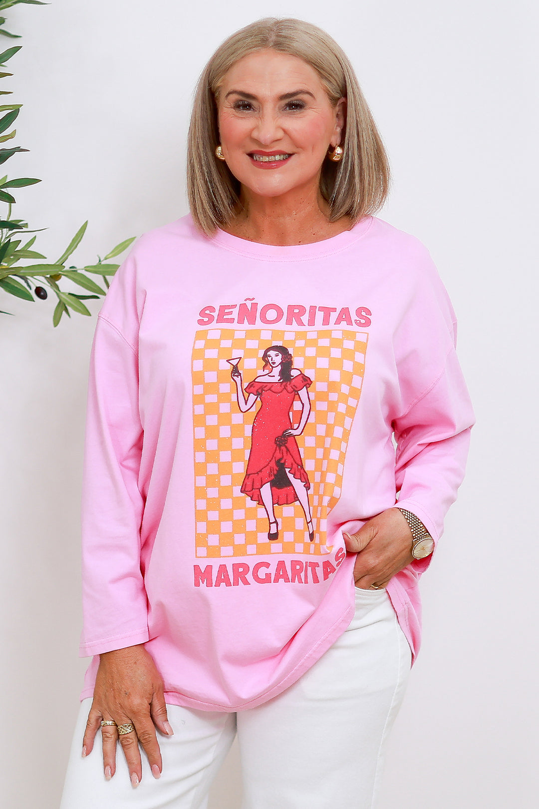 Senoritas Graphic LS Tee | PINK