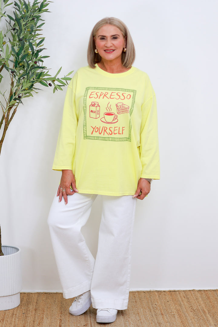 Espresso Graphic LS Tee | YELLOW