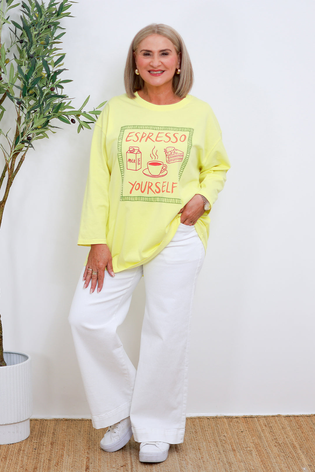 Espresso Graphic LS Tee | YELLOW
