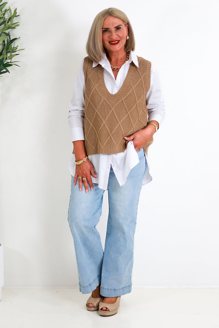 Liora Knit Vest | MOCHA