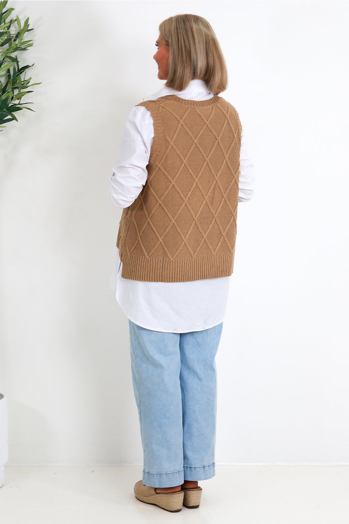 Liora Knit Vest | MOCHA