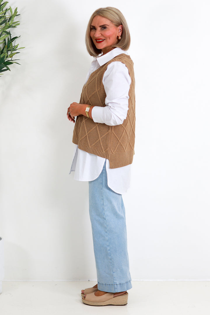Liora Knit Vest | MOCHA