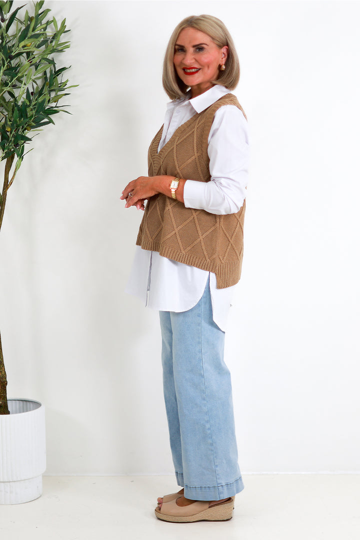 Liora Knit Vest | MOCHA