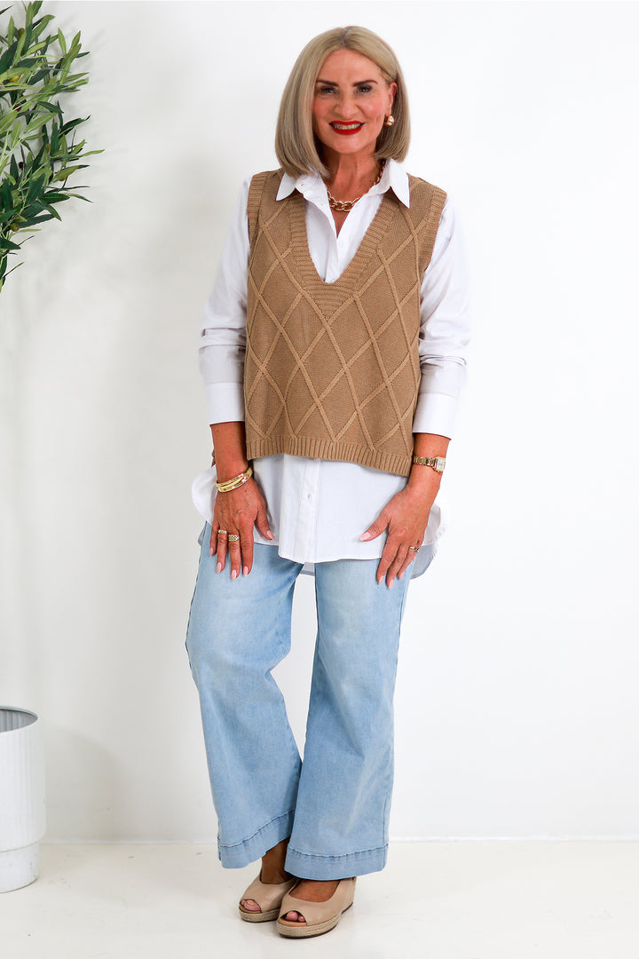 Liora Knit Vest | MOCHA