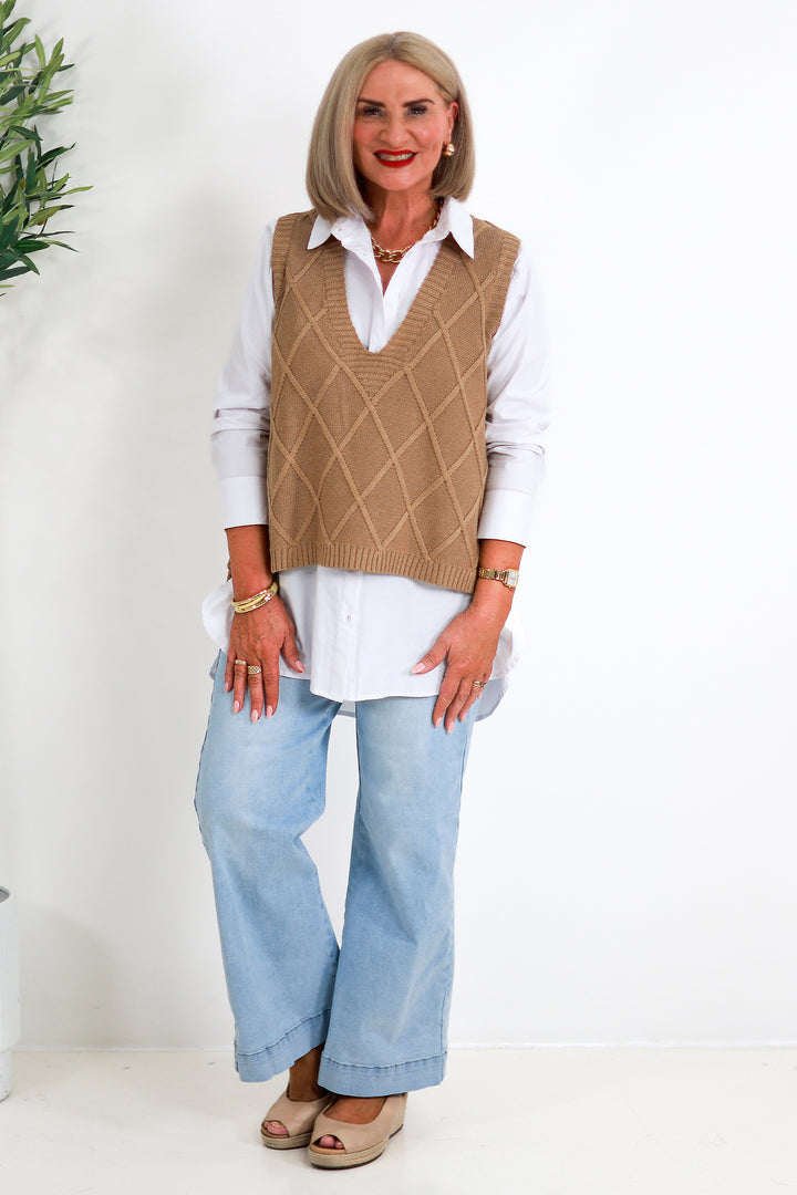 Liora Knit Vest | MOCHA