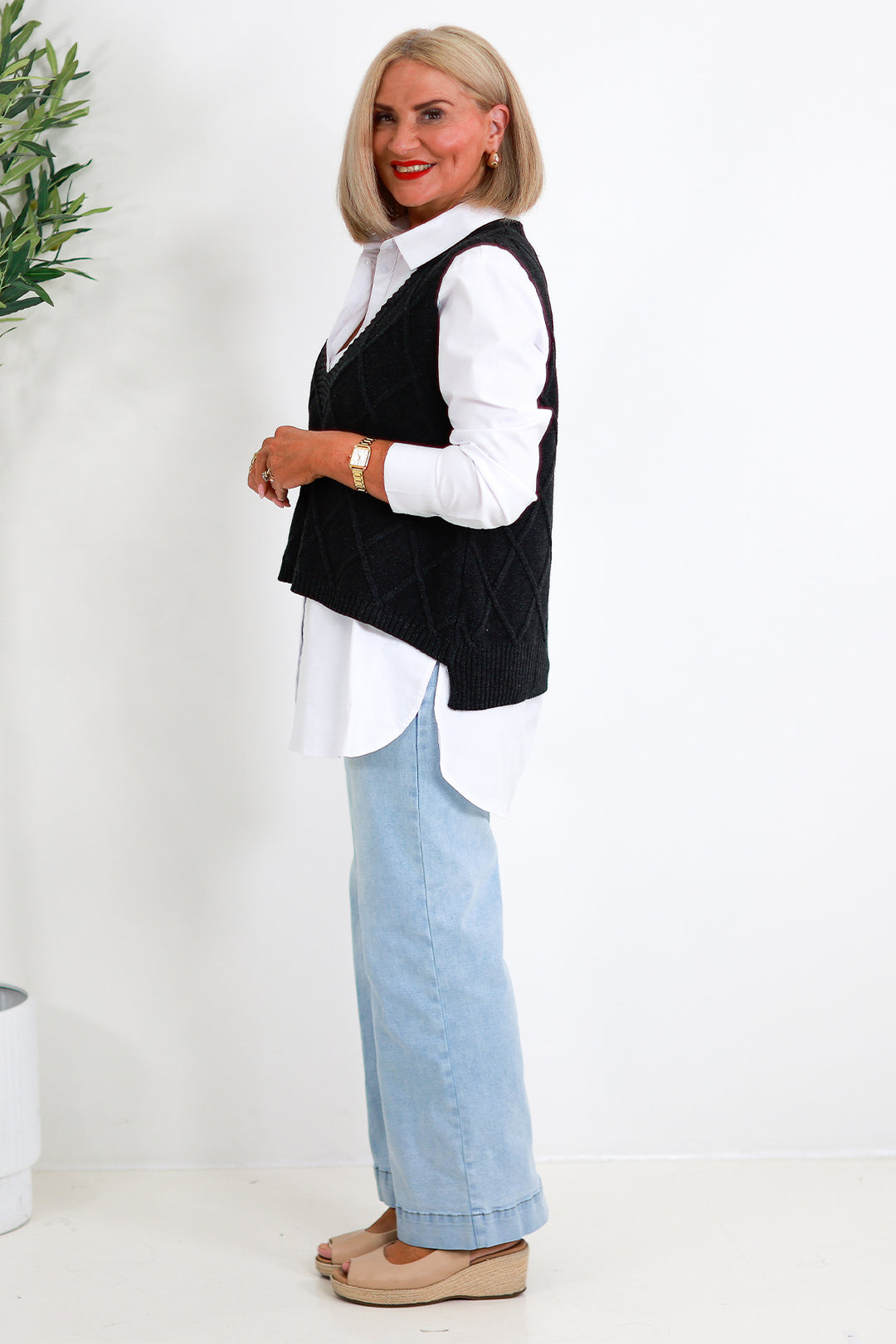 Liora Knit Vest | CHARCOAL