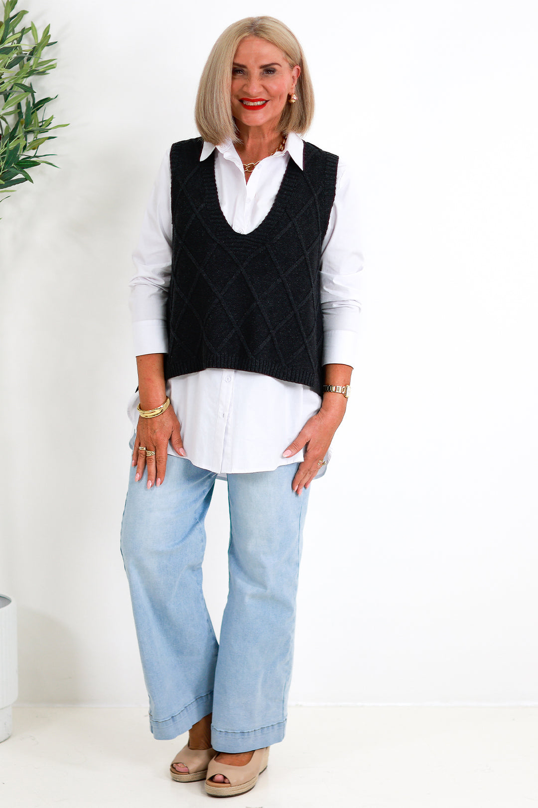 Liora Knit Vest | CHARCOAL