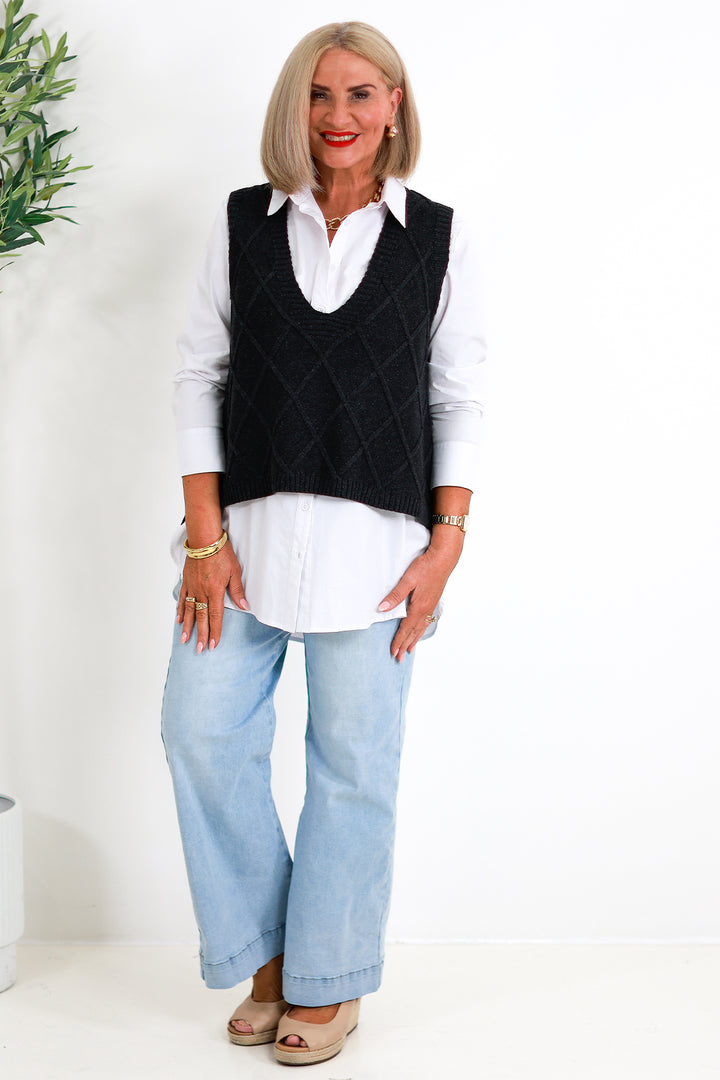 Liora Knit Vest | CHARCOAL