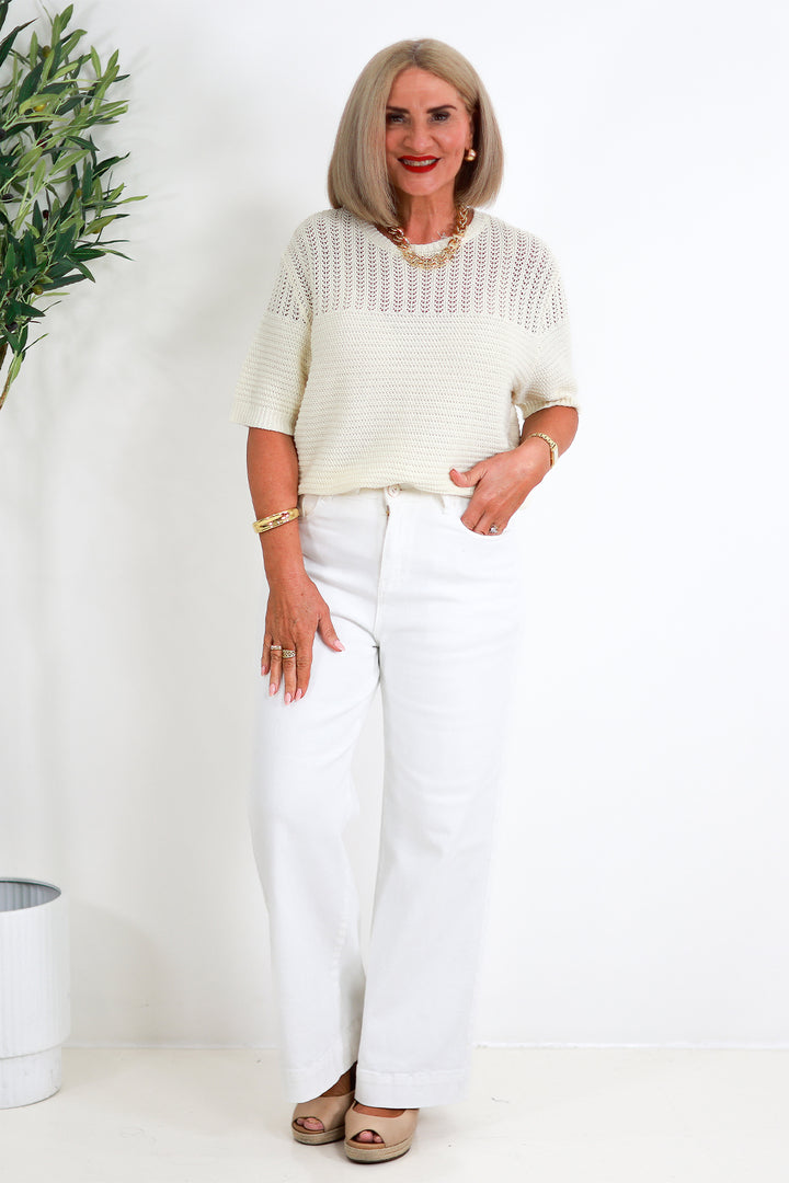 Cherri Knit Top | CREAM