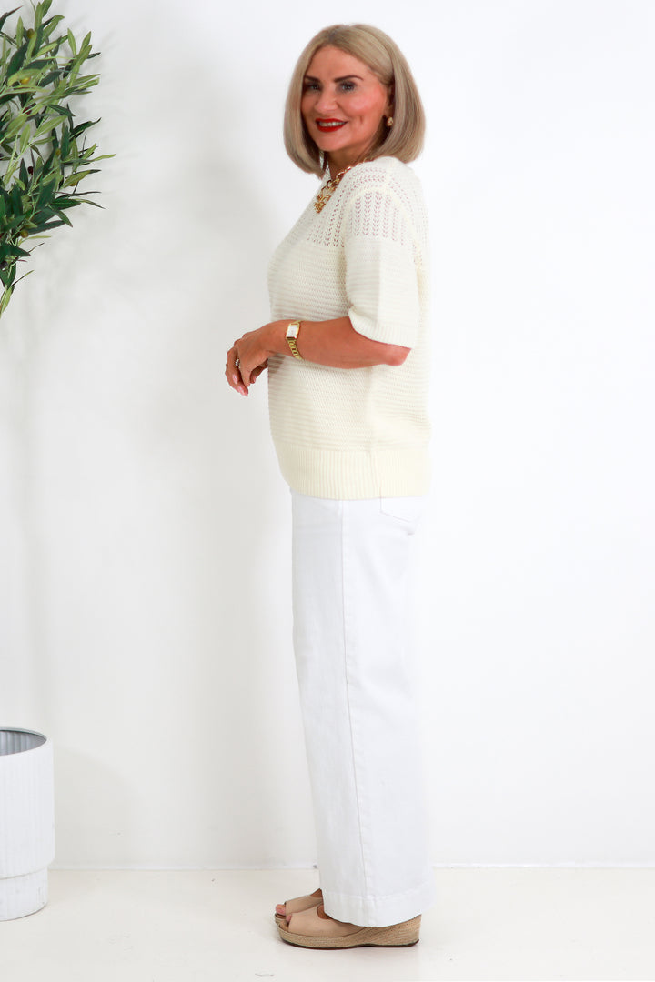 Cherri Knit Top | CREAM