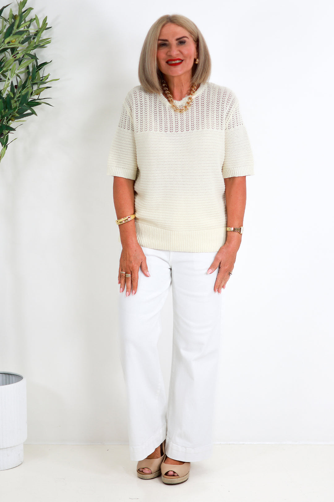 Cherri Knit Top | CREAM