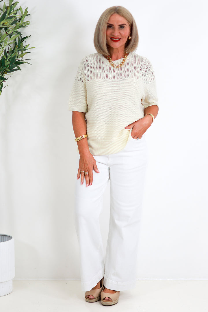 Cherri Knit Top | CREAM