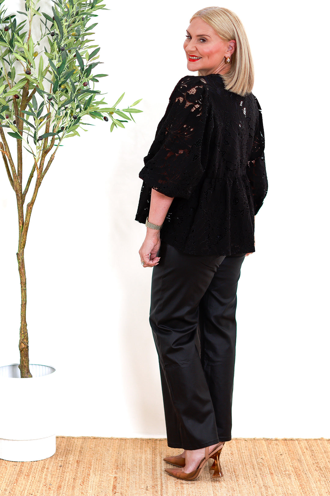 Hilde Peplum Blouse | BLACK