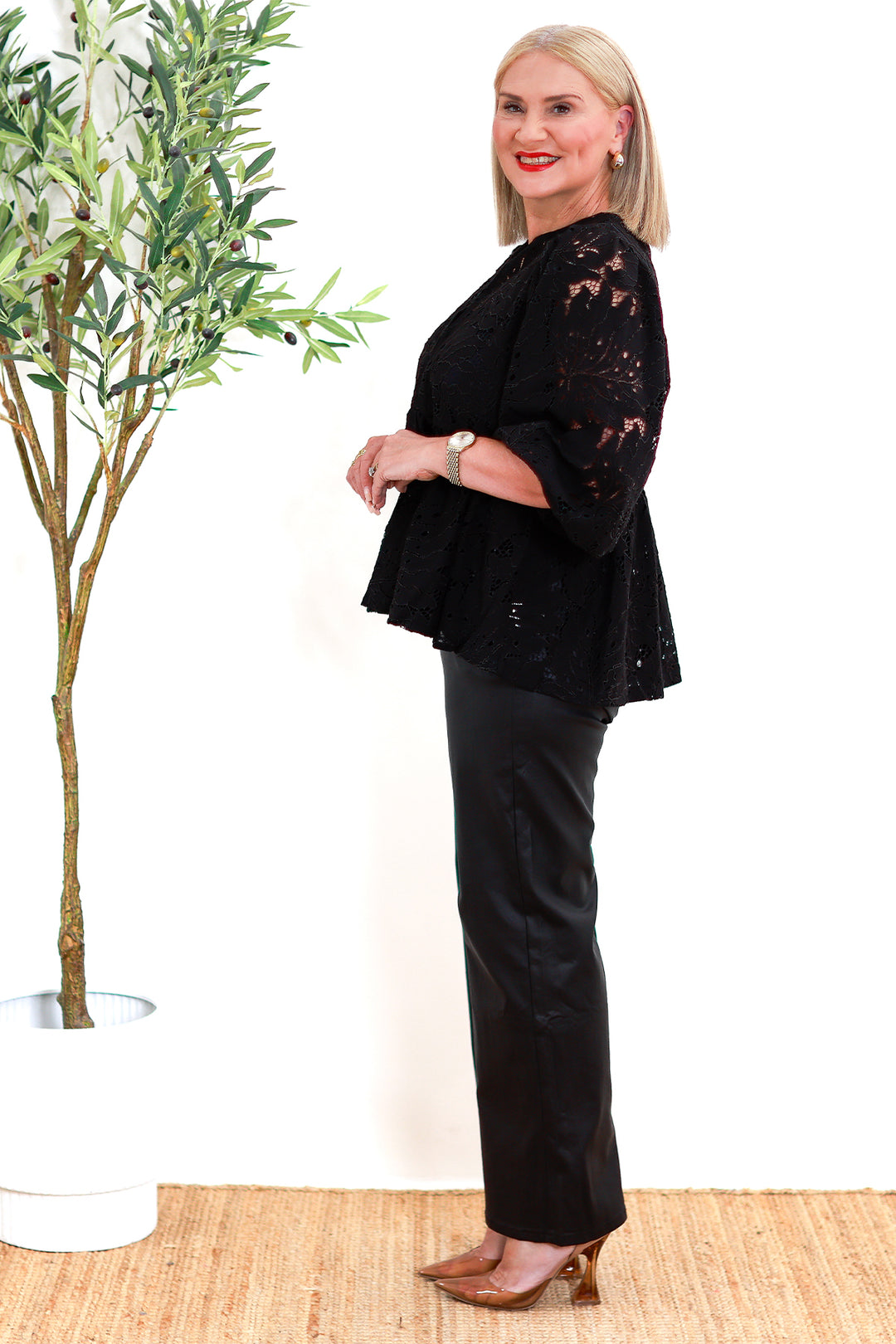 Hilde Peplum Blouse | BLACK