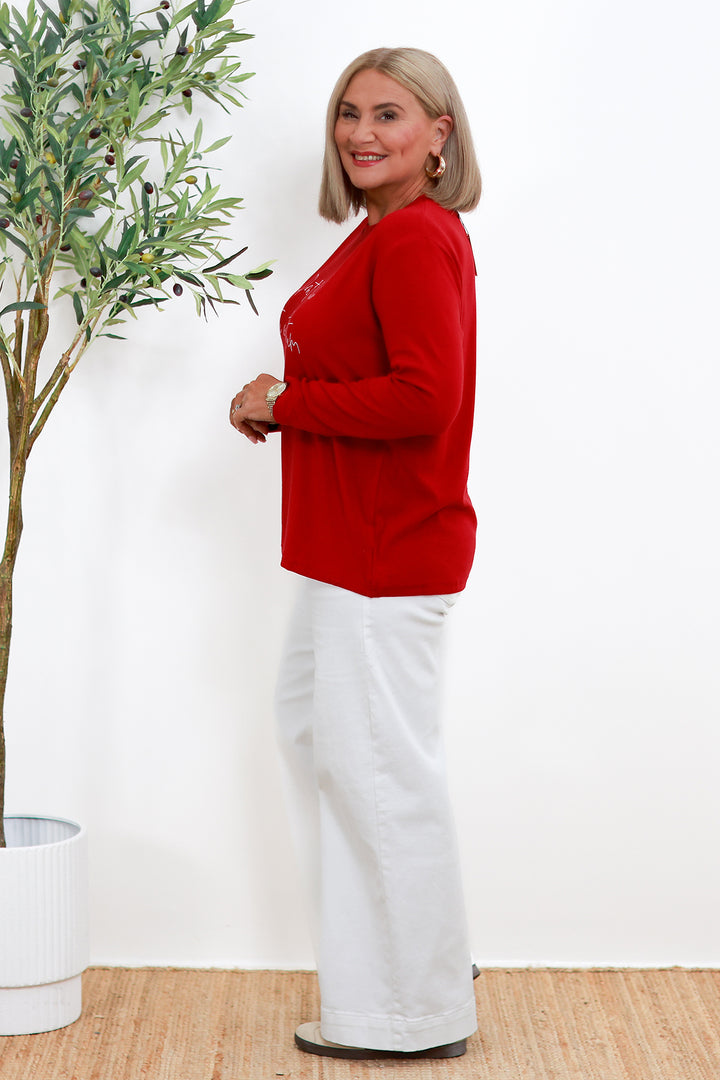 Darling Long Sleeve Tee | RED