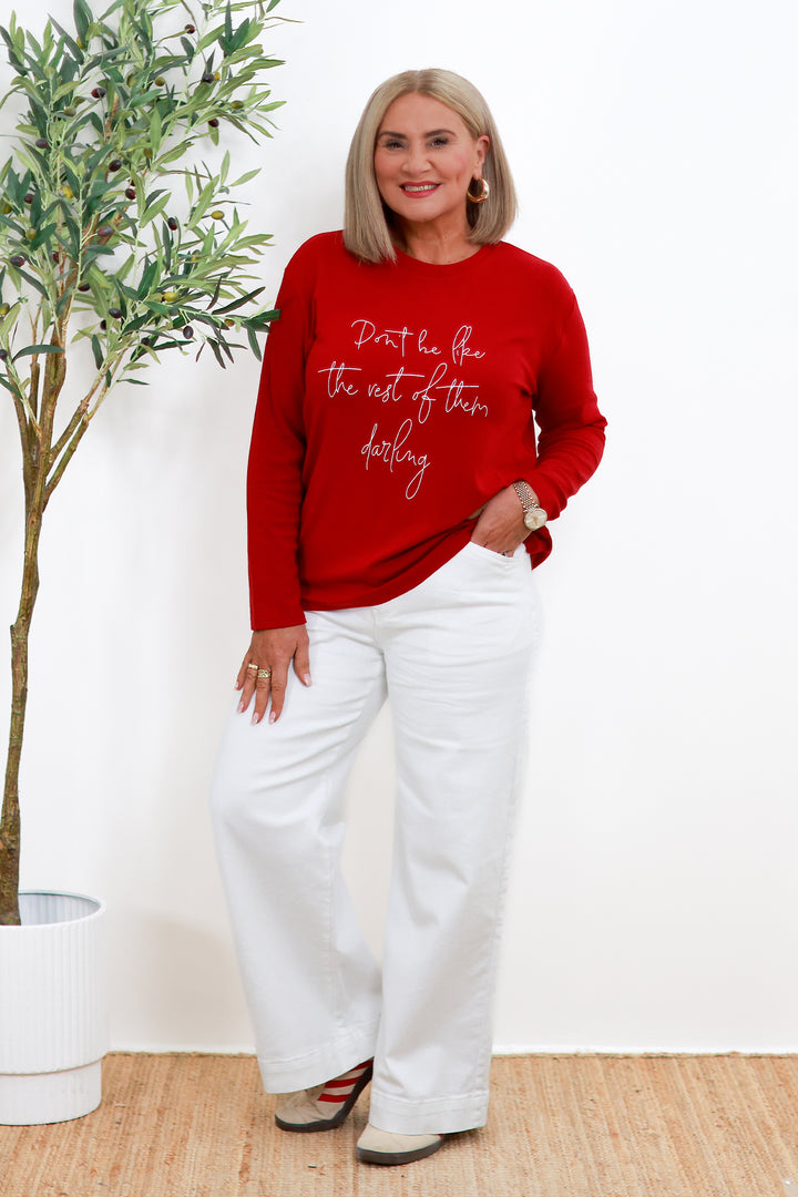 Darling Long Sleeve Tee | RED