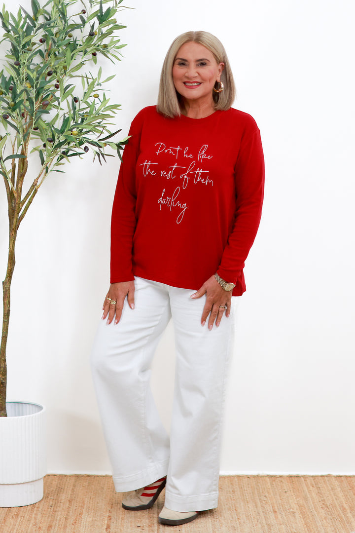 Darling Long Sleeve Tee | RED