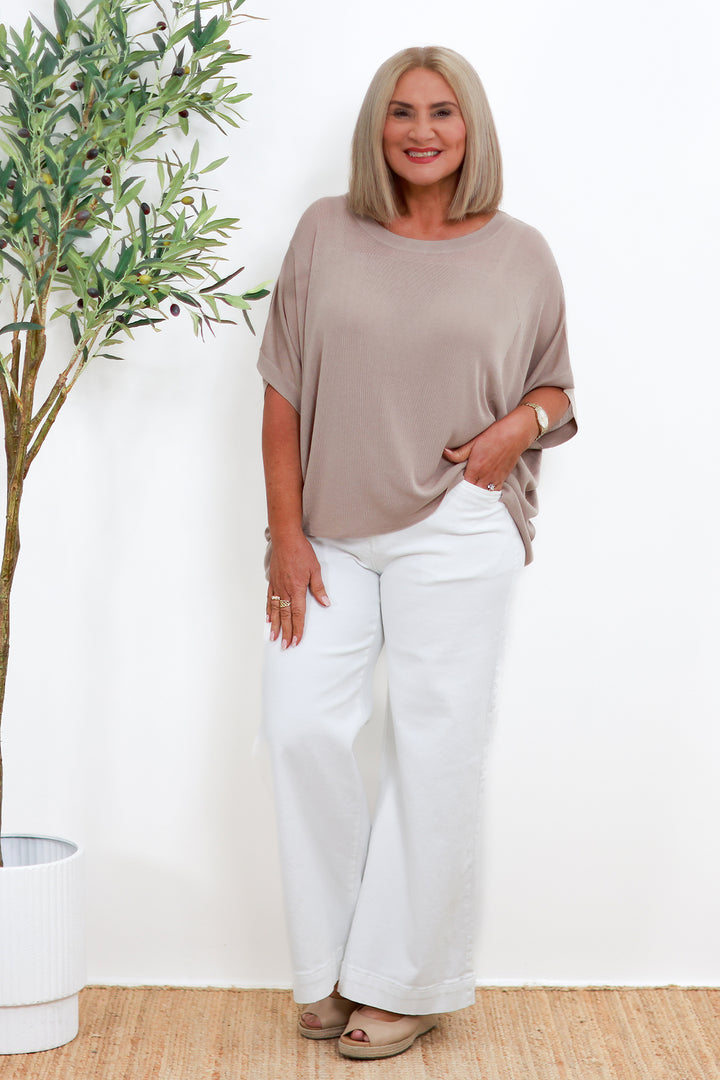 Audrey Knit Top | Taupe ASH