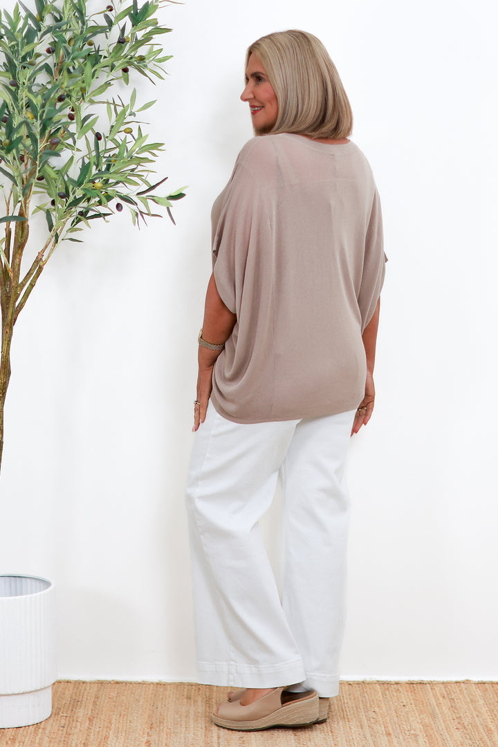 Audrey Knit Top | Taupe ASH