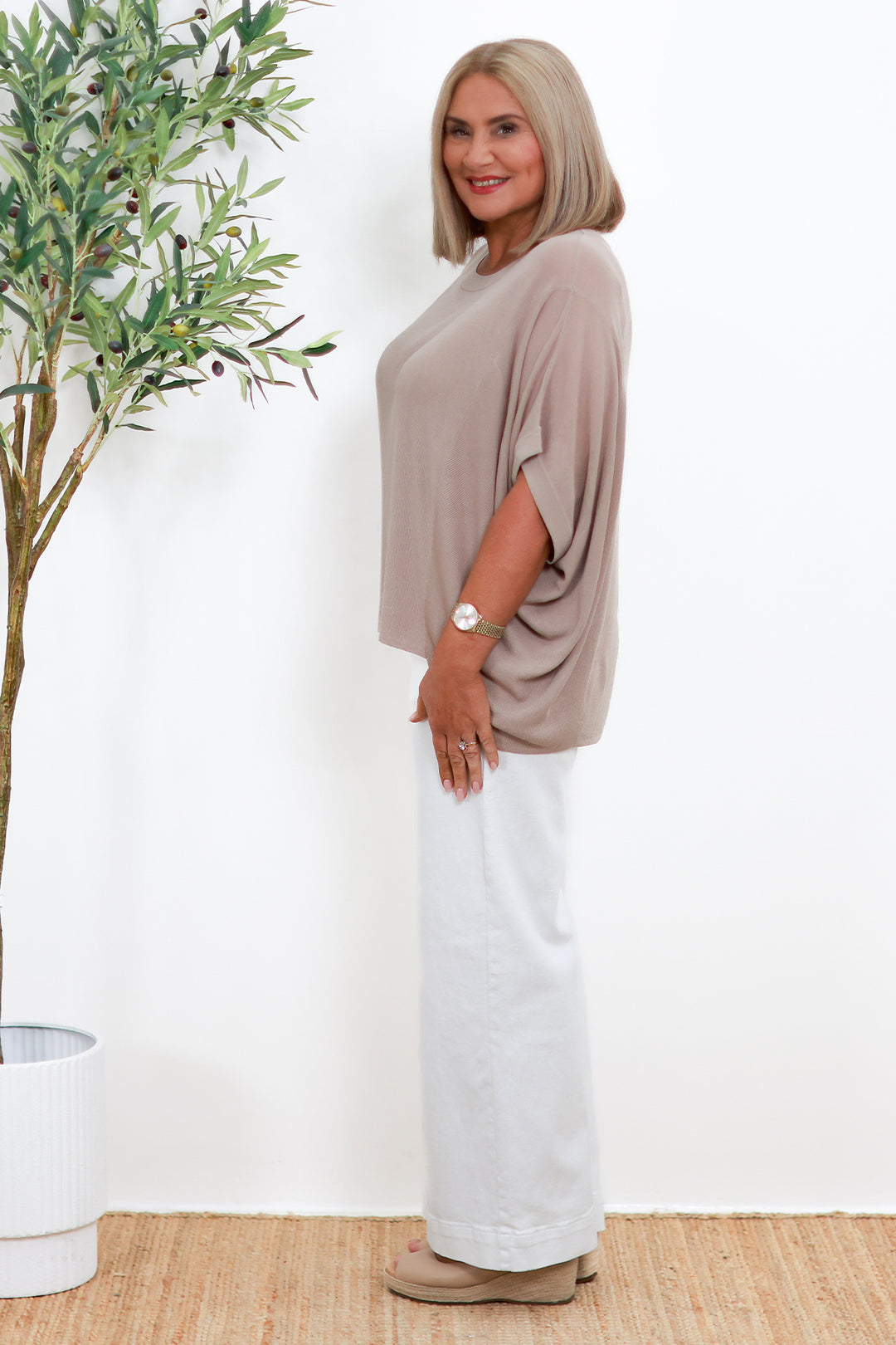 Audrey Knit Top | Taupe ASH