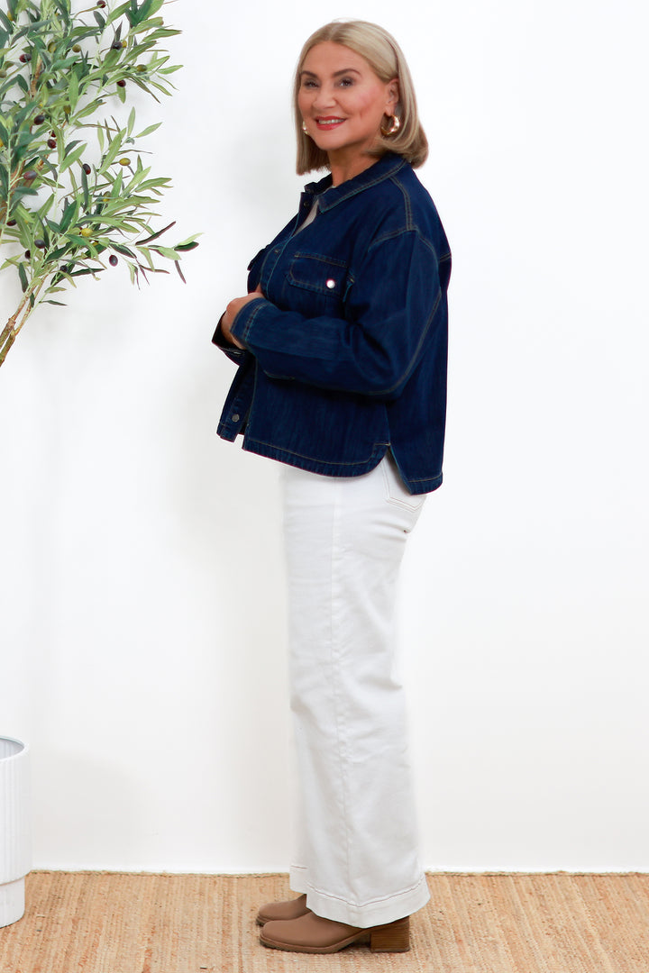 Sylvie Denim Jacket | Dark Blue